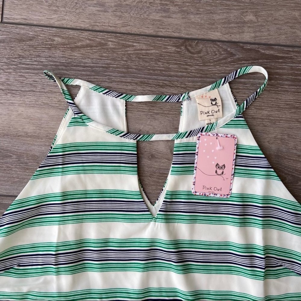 NWT Pink  Owl Striped Dress - Picture 5 of 12